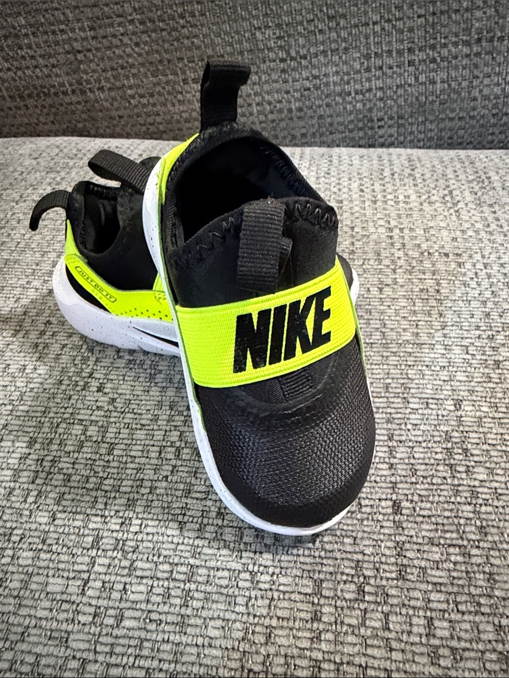 Nike Baby Black & Neon Yellow Slip-On Sneakers NWOT